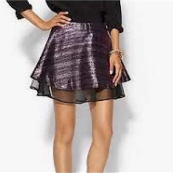 Milly Dresses & Skirts - ▪️NWT MILLY Amanda Black Silver Metallic Sparkly Full Flowy Skirt Sz 10